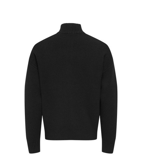 Blake Ds High Neck Cardigan Knit - Medium Grey Melange