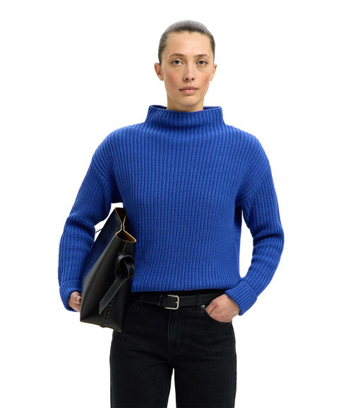 Selma Sus Ls Knit Pullover - Dazzling Blue