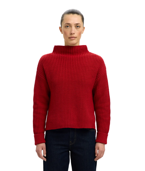 Selma Sus Ls Knit Pullover - Equestrian Red