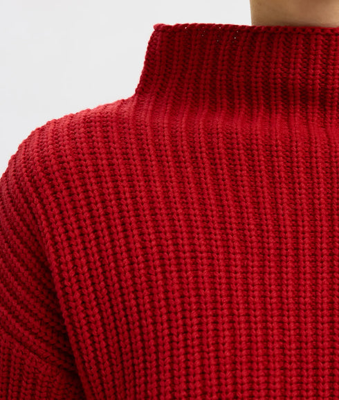 Selma Sus Ls Knit Pullover - Equestrian Red