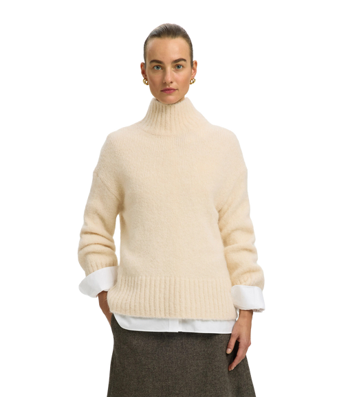 Gabriella LS Knit High Neck - Grey