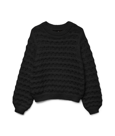 Lauryn Ls O-Neck Pullover Ga Boo - Black