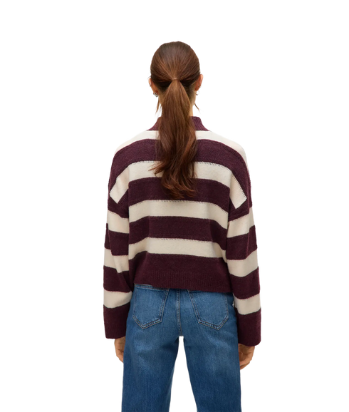 Inez Ls Highneck Short Pullover Boo - Winetasting/Birch