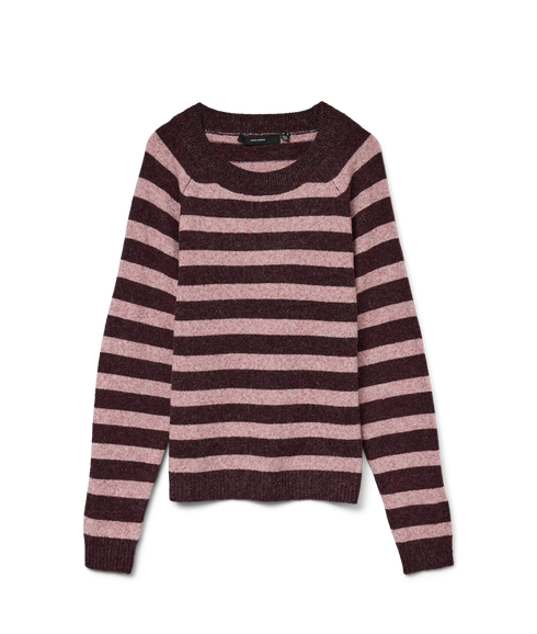 Doffy Ls O-Neck Blouse Ga - Winetasting/Rose Brown