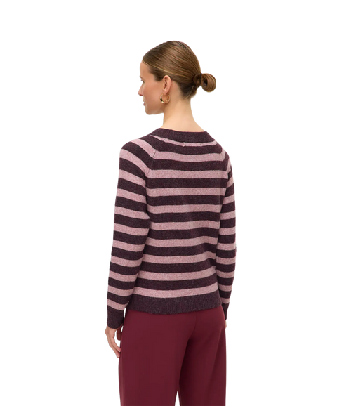 Doffy Ls O-Neck Blouse Ga - Winetasting/Rose Brown