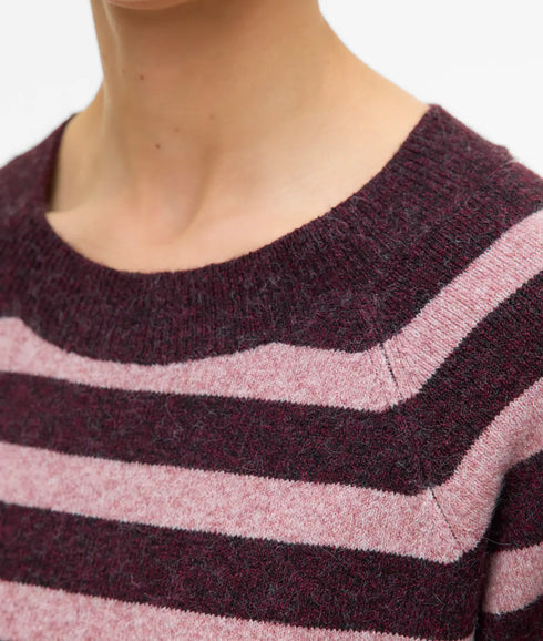 Doffy Ls O-Neck Blouse Ga - Winetasting/Rose Brown