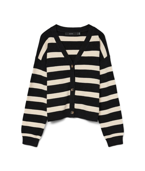 Saba Full Needle Ls V-Neck Cardi - Black Birch