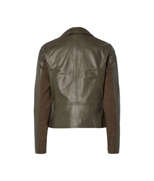Sophie Leather Jacket - Dark Olive