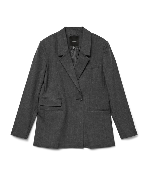 Bestie Ls Regular Blazer - Dark Grey Melange