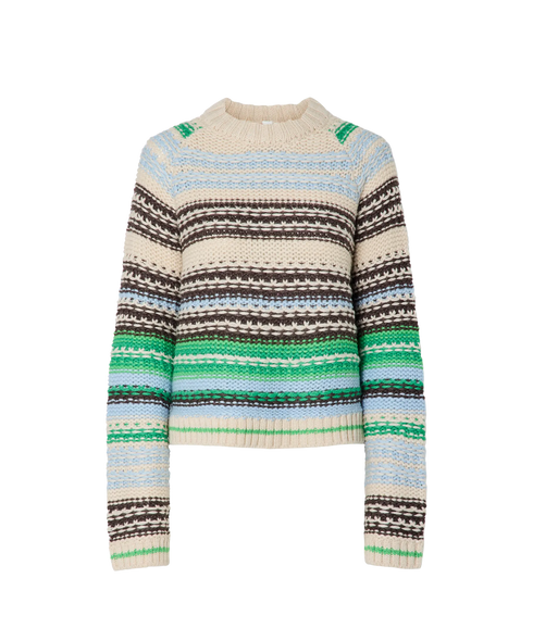 Bibi Ls Knit Pullover S. - Clear Sky Multicolour Stripes