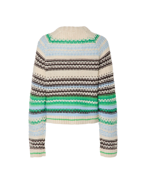 Bibi Ls Knit Pullover S. - Clear Sky Multicolour Stripes