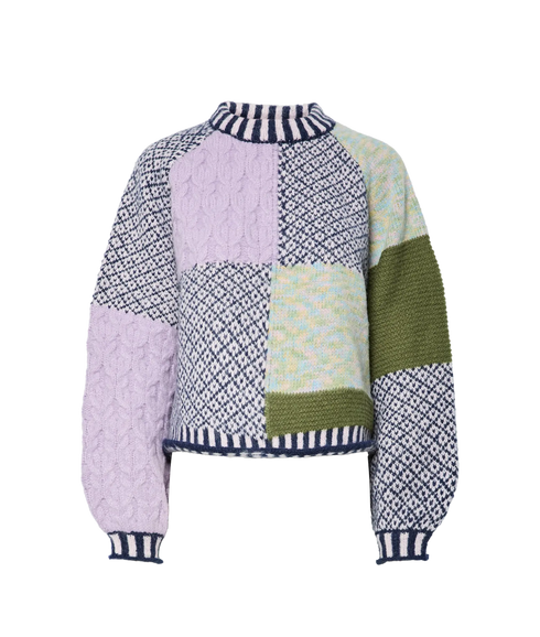 Remix Ls High Neck Knit Bc - Birch Design 1B