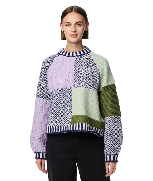 Remix Ls High Neck Knit Bc - Birch Design 1B