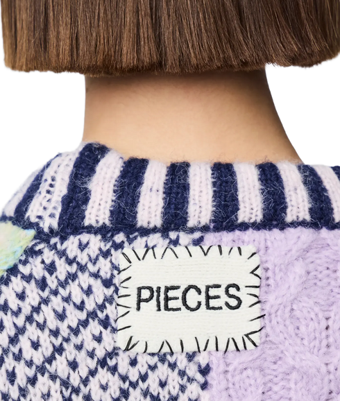 Remix Ls High Neck Knit Bc - Birch Design 1B