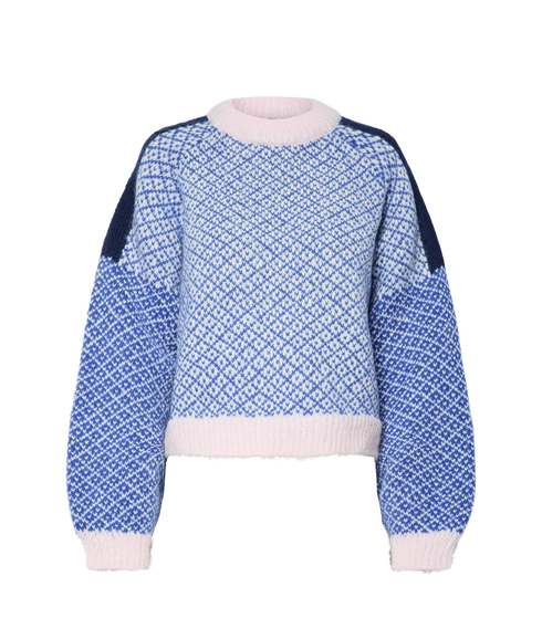 Remix Ls High Neck Knit Bc - Birch Design 3B