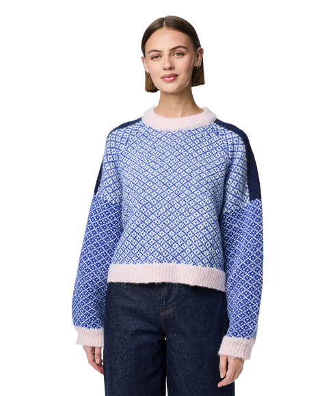 Remix Ls High Neck Knit Bc - Birch Design 3B