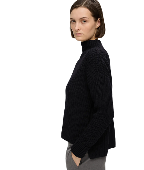 Selma Sus Ls Knit Pullover - Black