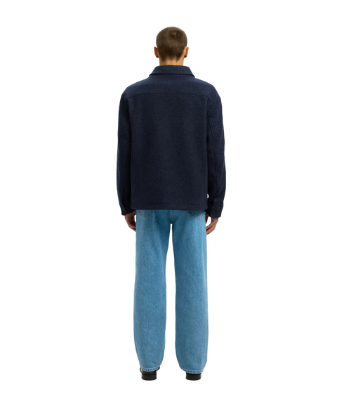 Mitch Wool Blend Shacket - Blue