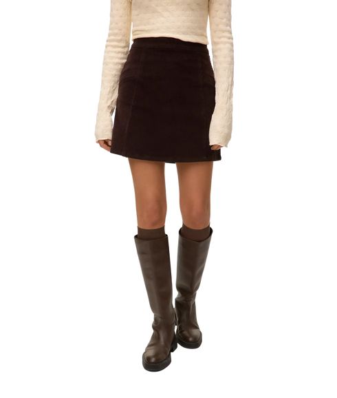 Kata Hr Corduroy Short Skirt - Chocolate Torte