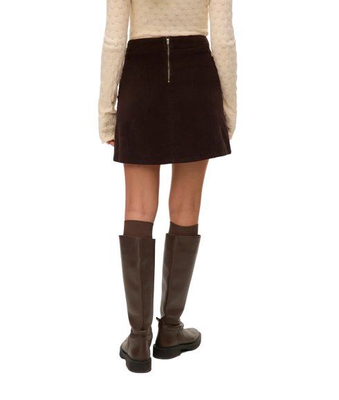 Kata Hr Corduroy Short Skirt - Chocolate Torte