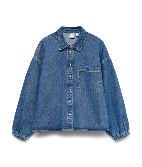 Elora Ls Denim Shirt Yo326 - Medium Blue Denim