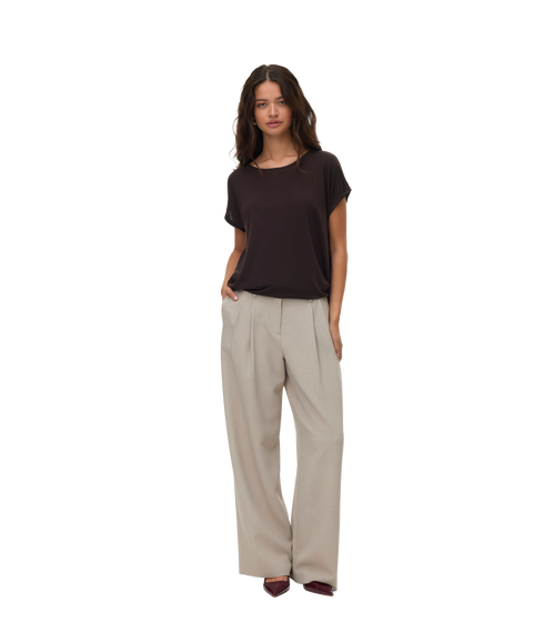 Ava Plain SS Top - Brown
