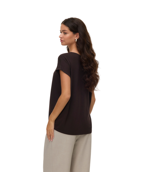 Ava Plain SS Top - Brown