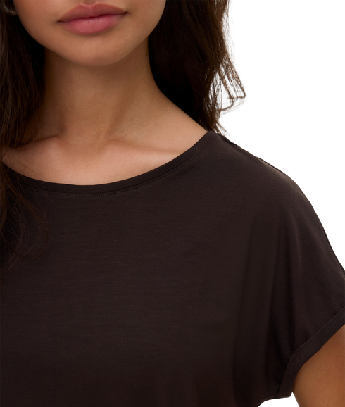 Ava Plain SS Top - Brown