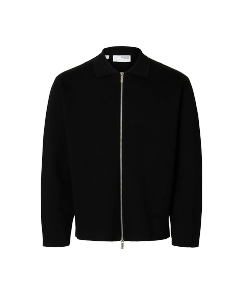 Mike Light Ls Knit Full Zip Cardigan - Black