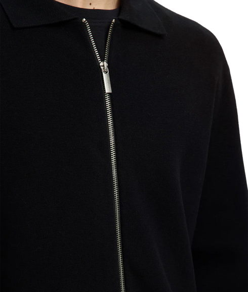 Mike Light Ls Knit Full Zip Cardigan - Black