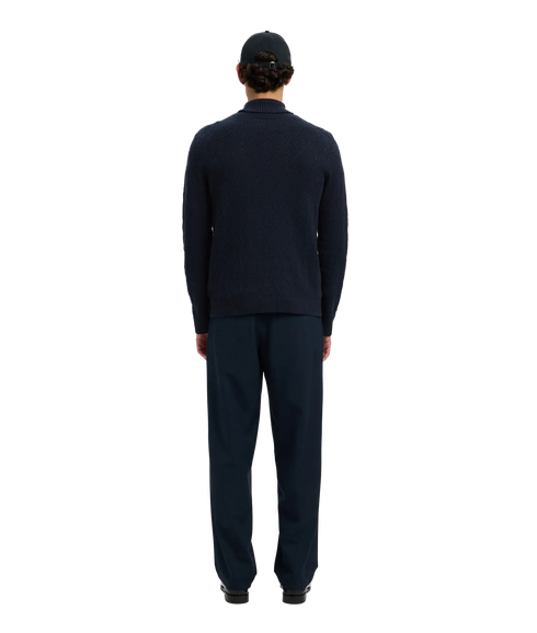 Trevor Ls Knit Structure Roll Neck - Sky Captain
