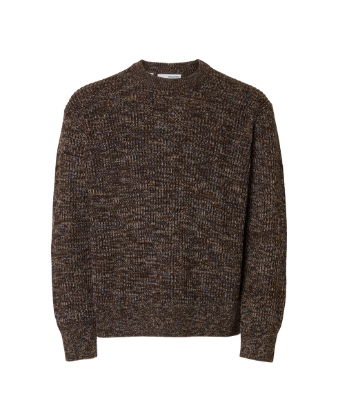 Tilum Ls Knit Relaxed Crew Neck - Demitasse Twist
