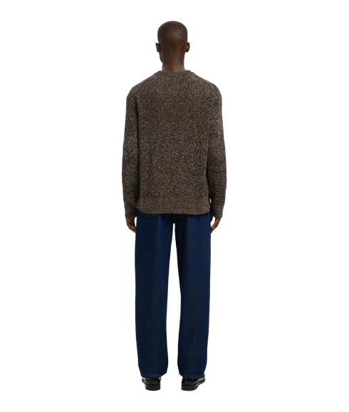 Tilum Ls Knit Relaxed Crew Neck - Demitasse Twist