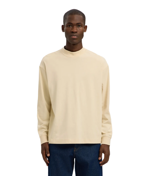 Relaxpoul Ls Mock Neck Tee - Angora
