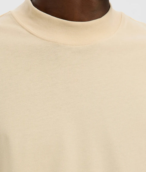 Relaxpoul Ls Mock Neck Tee - Angora