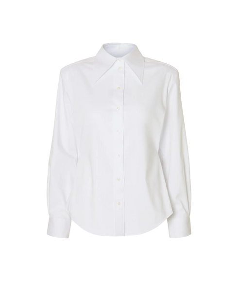 Nicolina Slim Ls Shirt B - Bright White
