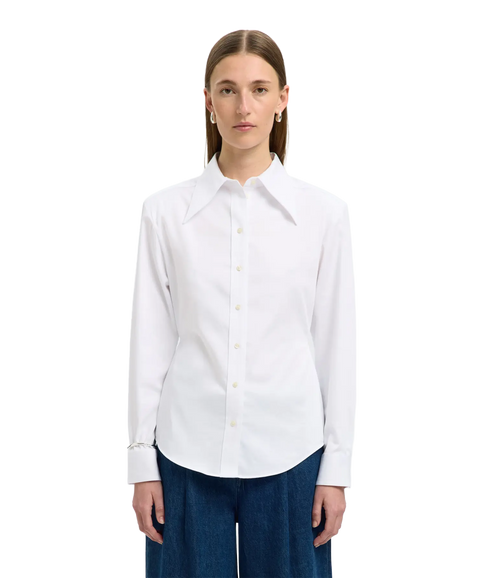 Nicolina Slim Ls Shirt B - Bright White