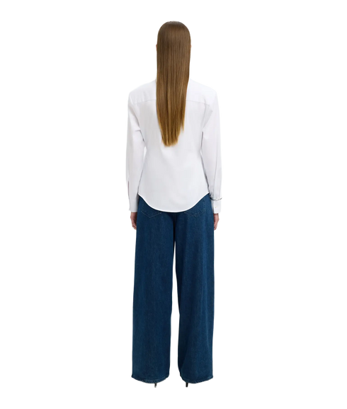Nicolina Slim Ls Shirt B - Bright White