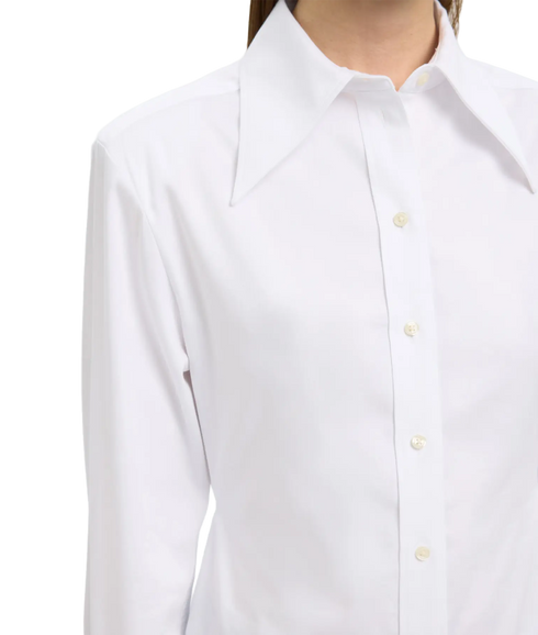 Nicolina Slim Ls Shirt B - Bright White