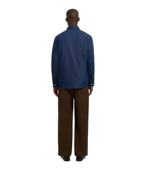 Regleo Denim Ls Shirt Spread - Dark Blue Denim