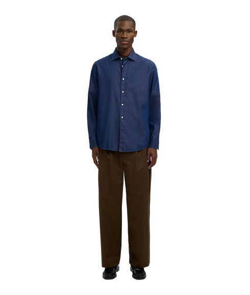 Regleo Denim Ls Shirt Spread - Dark Blue Denim