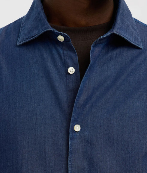 Regleo Denim Ls Shirt Spread - Dark Blue Denim