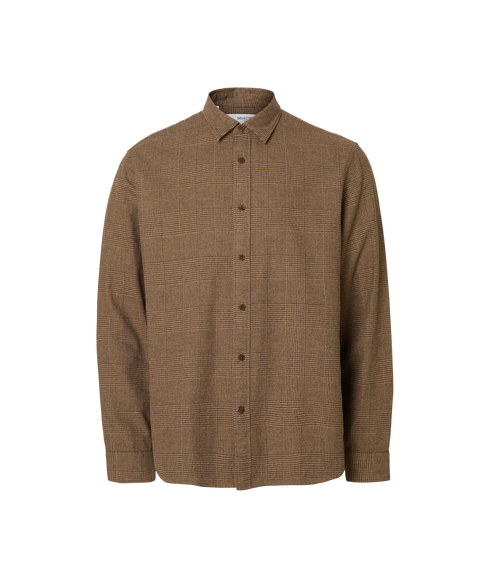 Regnoah Brushed Ls Shirt - Demitasse Oatmeal Checks