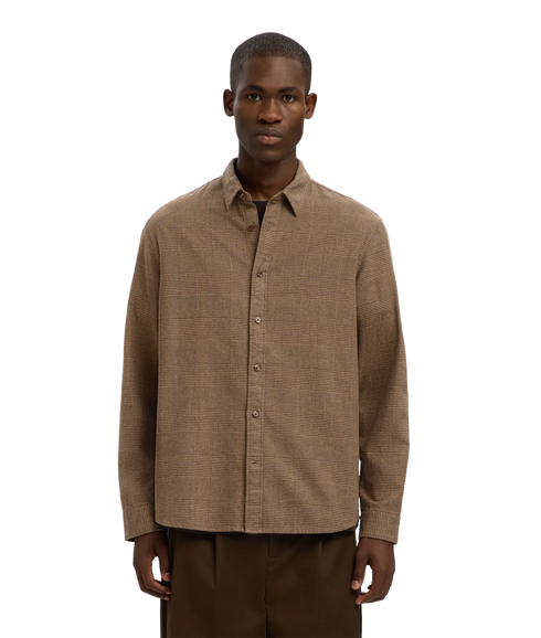 Regnoah Brushed Ls Shirt - Demitasse Oatmeal Checks