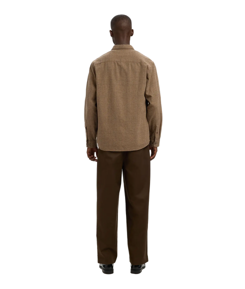 Regnoah Brushed Ls Shirt - Demitasse Oatmeal Checks