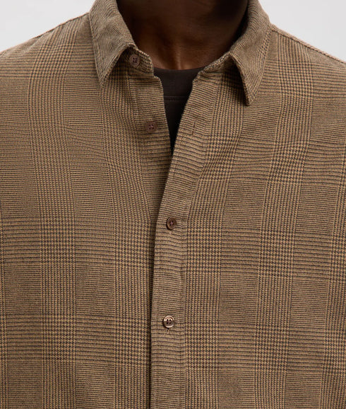 Regnoah Brushed Ls Shirt - Demitasse Oatmeal Checks