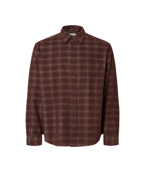 Regcord Yd Check Ls Shirt - French Roast Egret