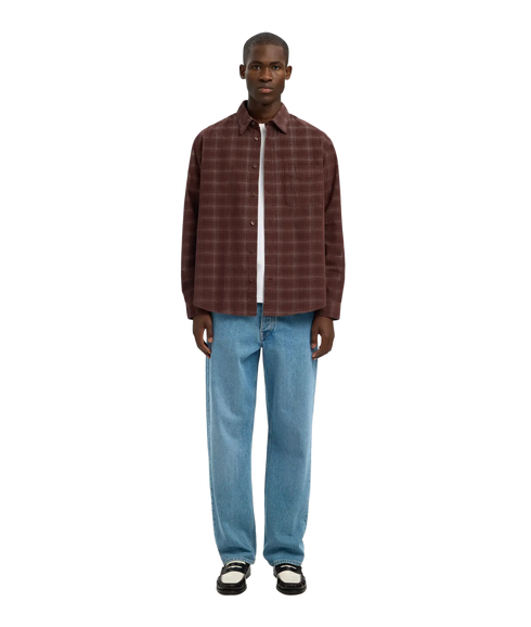 Regcord Yd Check Ls Shirt - French Roast Egret