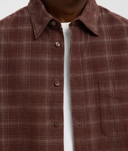 Regcord Yd Check Ls Shirt - French Roast Egret