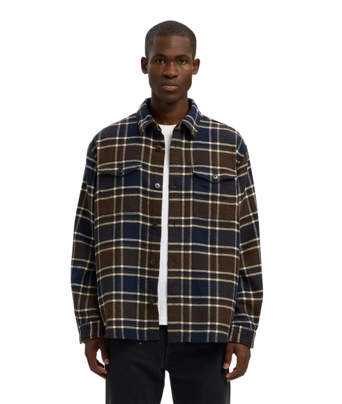 Rlxpablo Wool Blend Overshirt - Dark Brown Melange Multicolor